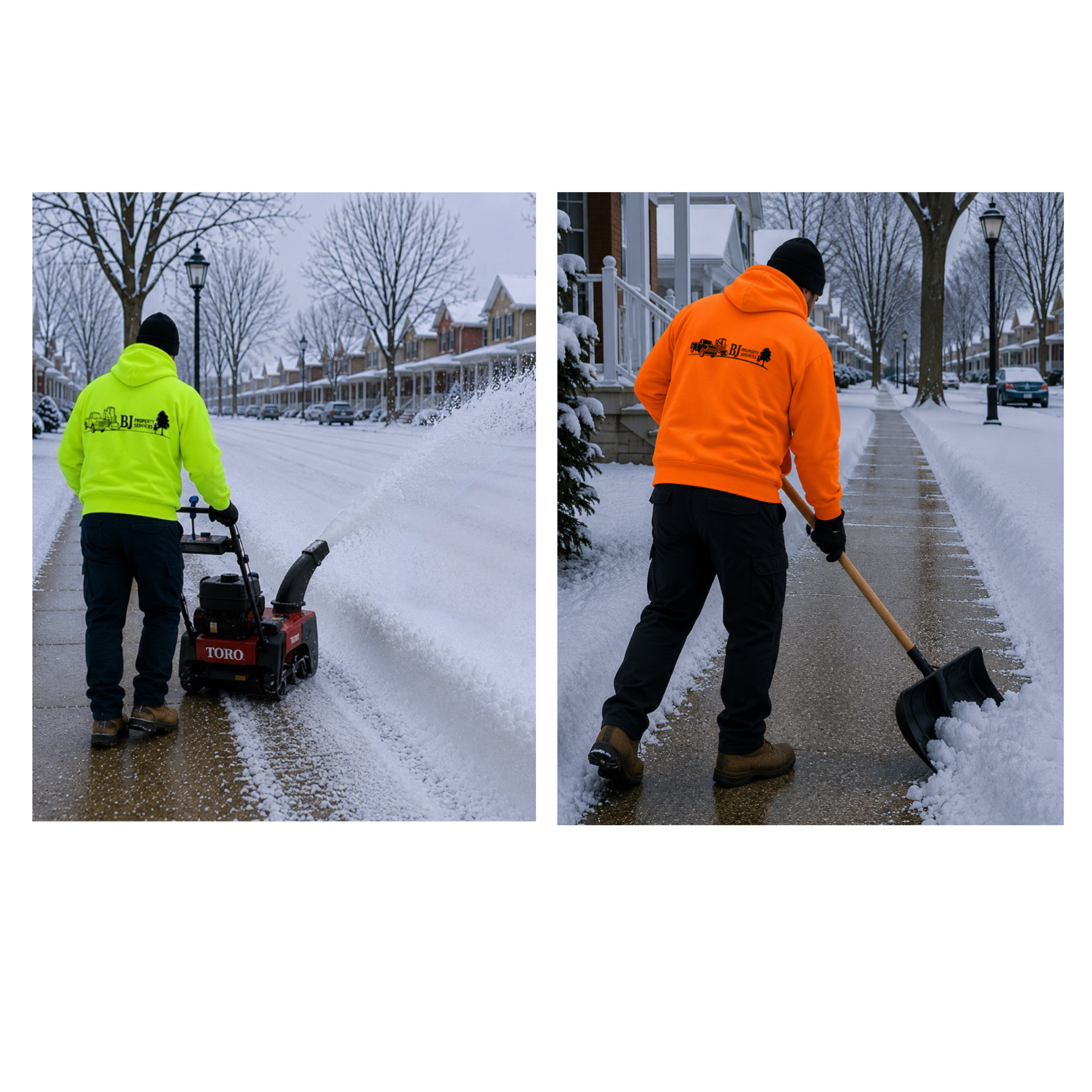 Commercial snow removal with skid steer